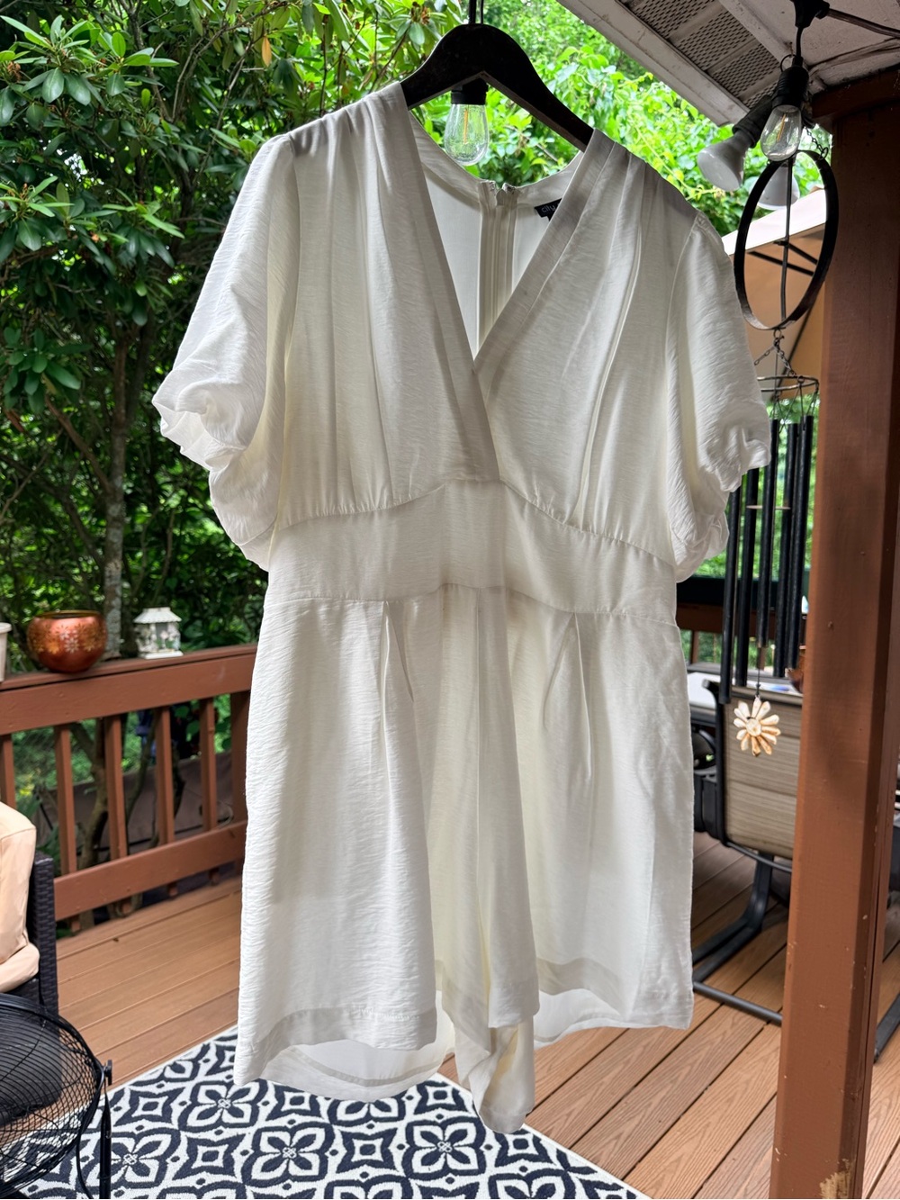 City Chic White V-Neck Short Sleeve Jumpsuit Romper